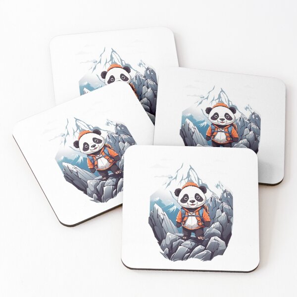Item preview, Sweet smiling young panda hiking in the mountains cartoon comic graphic for kids designed and sold by CedricNorbinho.