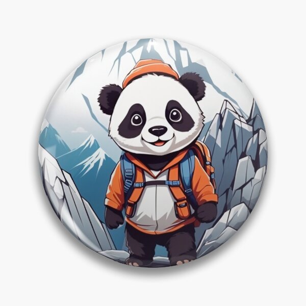 Item preview, Sweet smiling young panda hiking in the mountains cartoon comic graphic for kids designed and sold by CedricNorbinho.