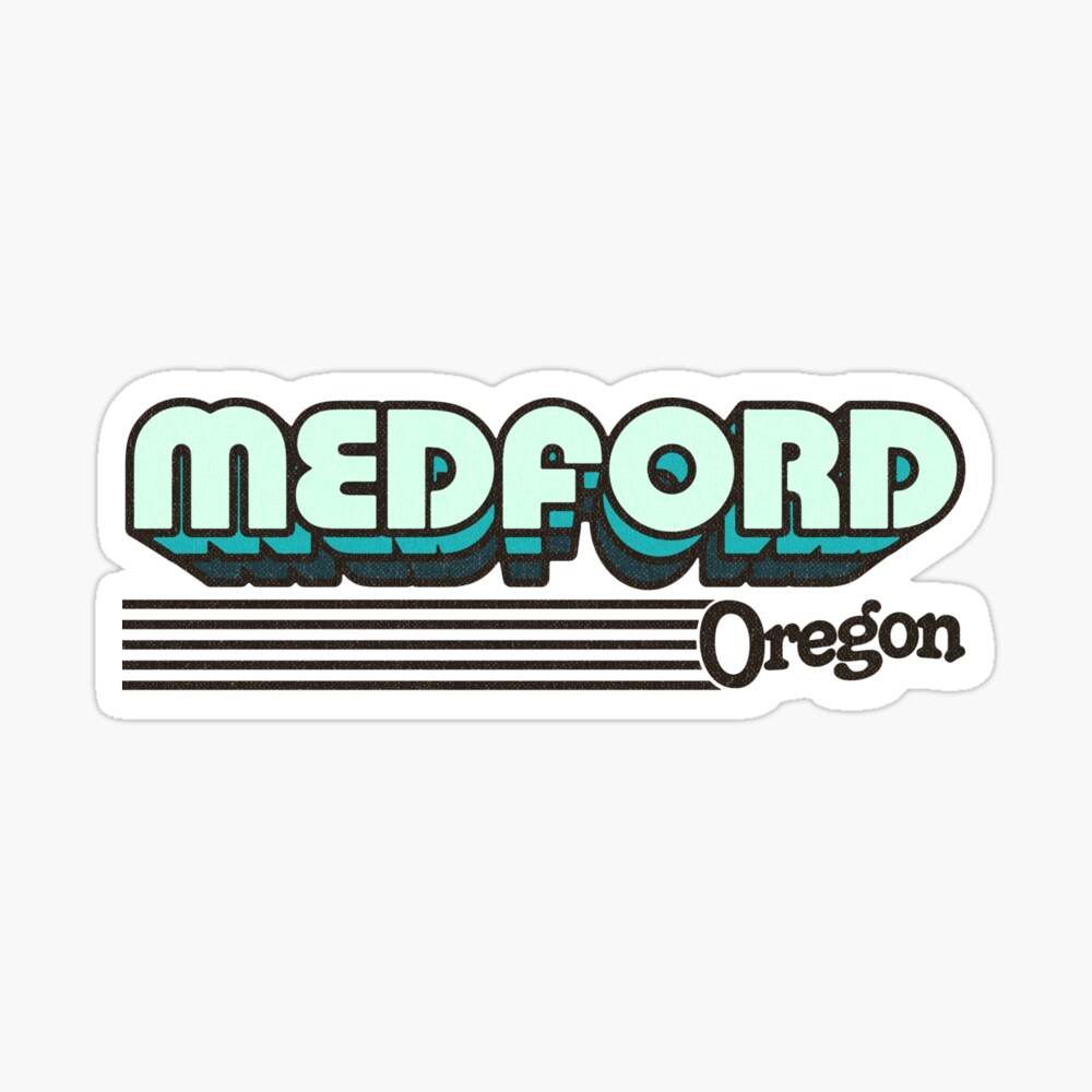 Medford, Oregon | Retro Stripes Sticker