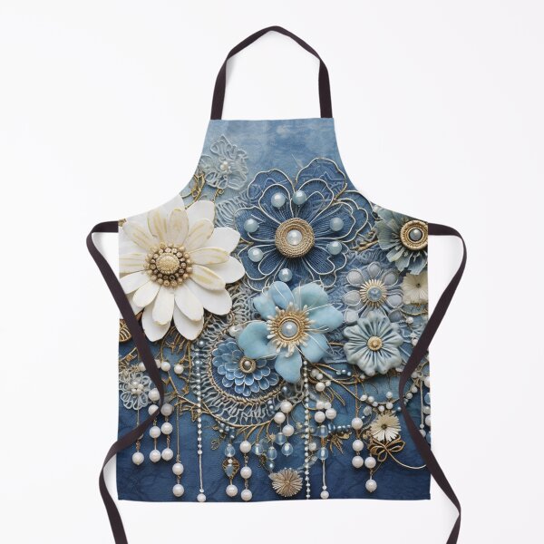 Item preview, Denim textured with layered costume jewerely, designed and sold by NadineMay.