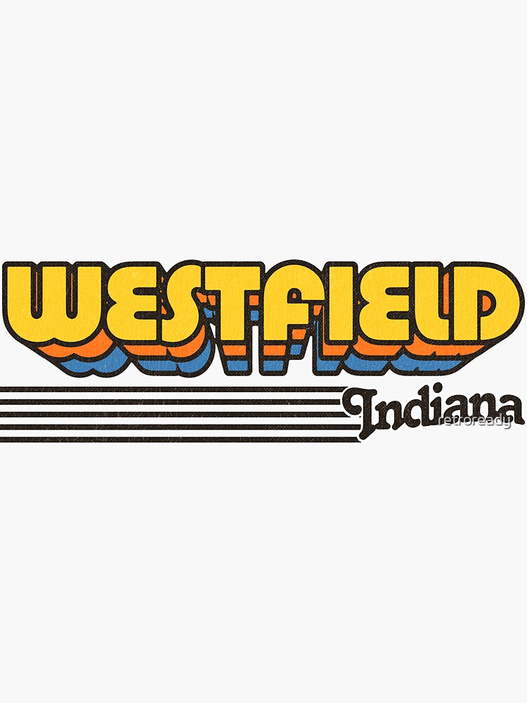 "Westfield, Indiana Retro Stripes" Sticker for Sale by retroready
