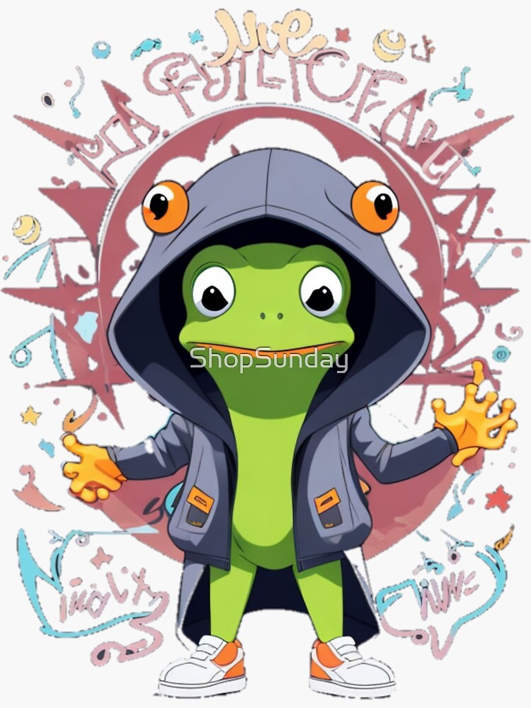 Cute Popart Style Anime Frog Character Design Funny Cool  Sticker for Sale  by ShopSunday