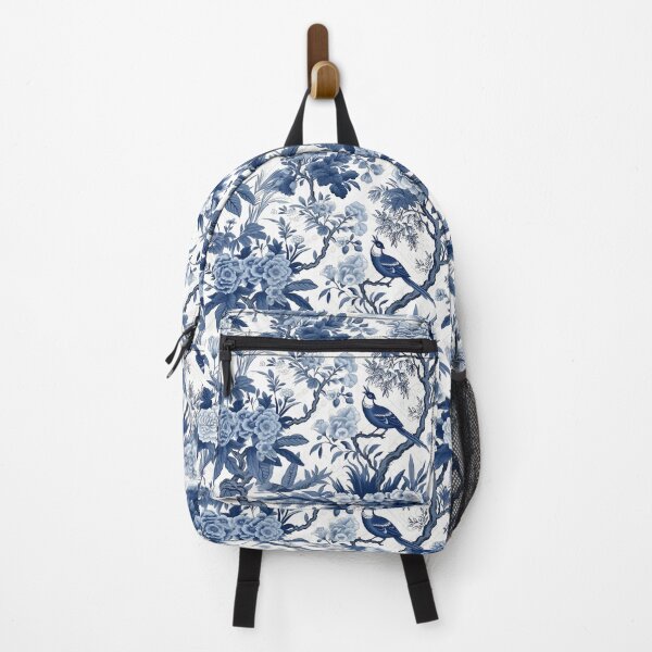 Item preview, Chinoiserie blue en white pattern backpack designed and sold by baggageboutique.