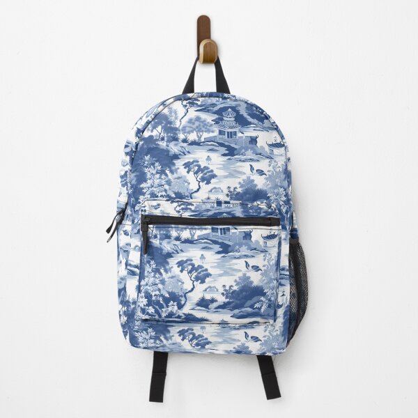 Item preview, Chinoiserie blue en white pattern backpack designed and sold by baggageboutique.