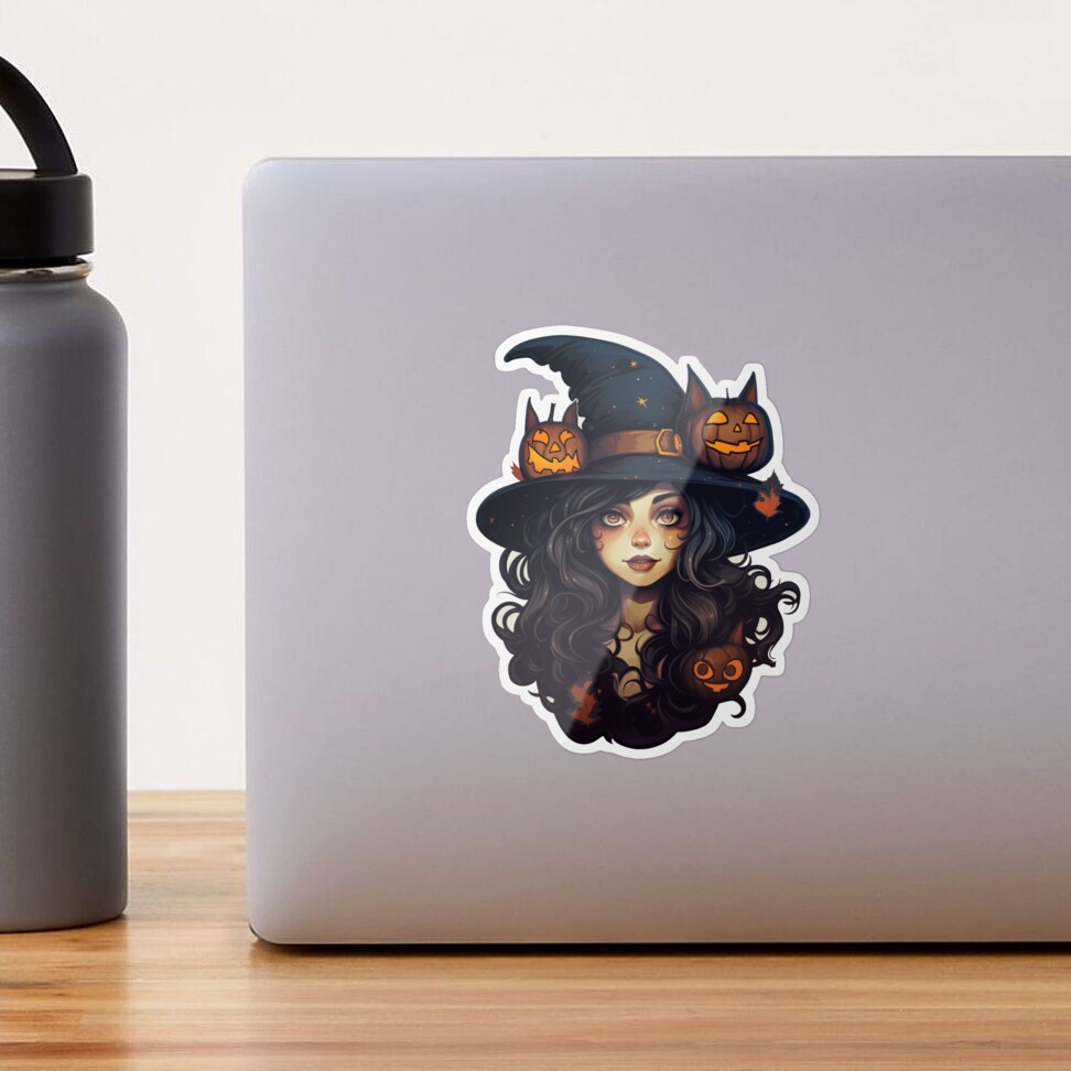 Beautiful Witch Illustration Sticker for Sale by Vainura