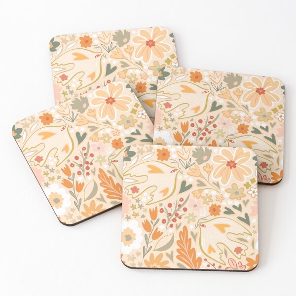 Item preview, Romantic Boho Garden with Love Birds 3. earthy, terracotta, neutral - Matisse inspired designed and sold by Dominiquevari.