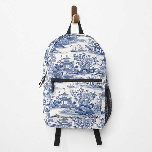 Item preview, Chinoiserie blue en white pattern backpack designed and sold by baggageboutique.