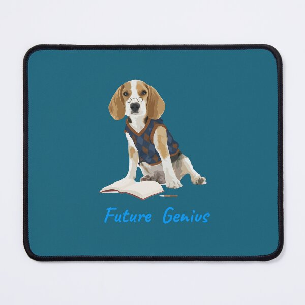 Item preview, Retro funny dog meme, back to school, dog reading book, Future Genius, retro aesthetic, student / Vintage Bright Blue designed and sold by SoloAutenica.