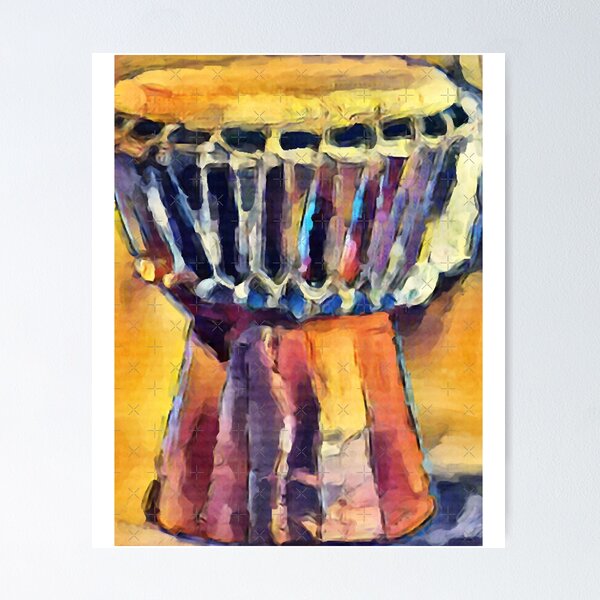 Two African djembe drums Adult V-Neck by GoodMood Art - Mobile Prints