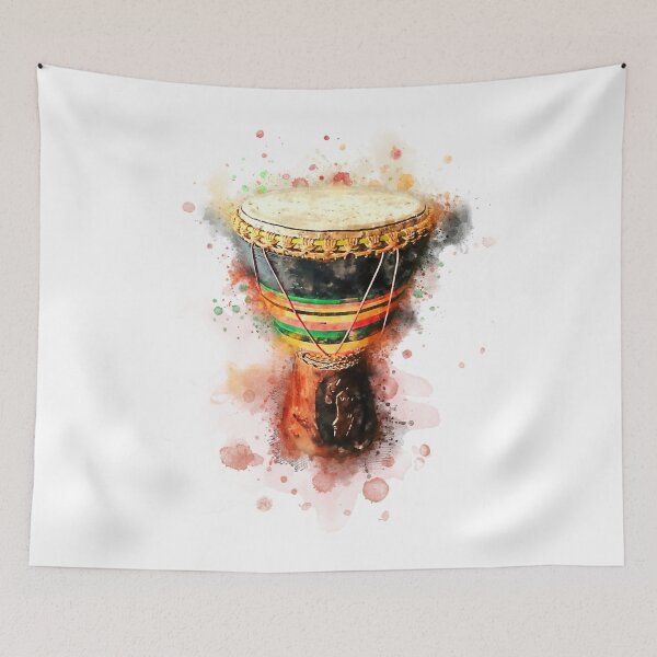 Item preview, The Beat - Djembe African Drum In Colorful Watercolor designed and sold by cazaresletisha.