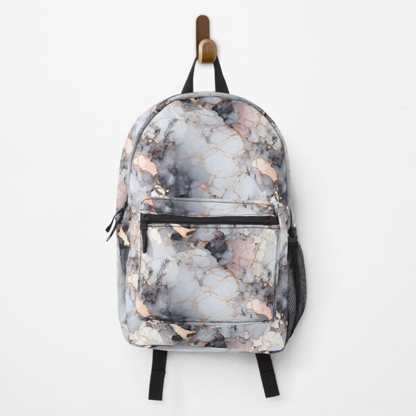 Item preview, Rose gold marble pattern backpack designed and sold by baggageboutique.