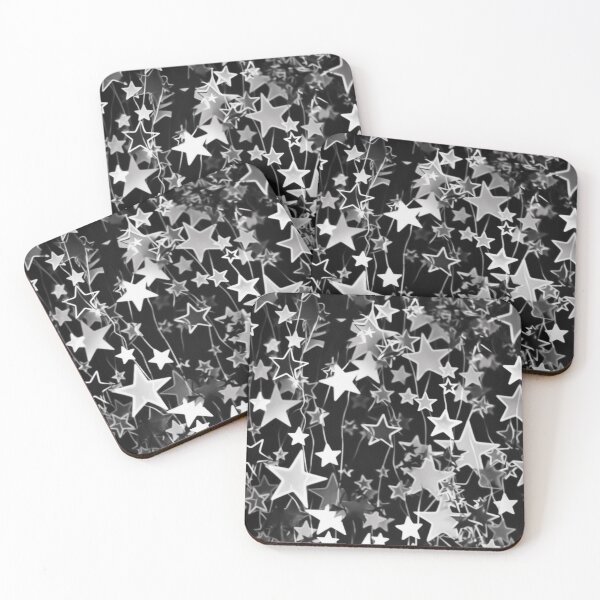 Item preview, white and black star pattern on a black background designed and sold by MoonDesinso.