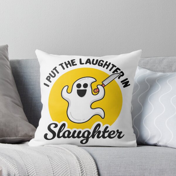 Item preview, Cute Halloween Ghost With A Knife: Laughter In Slaughter designed and sold by hadleyfoo.