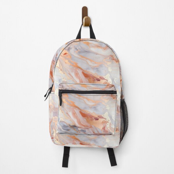 Item preview, Rose gold marble pattern backpack designed and sold by baggageboutique.