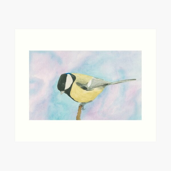 Item preview, Chickadee in the clouds, bird resting in cotton candy clouds  designed and sold by Maya  Perera.