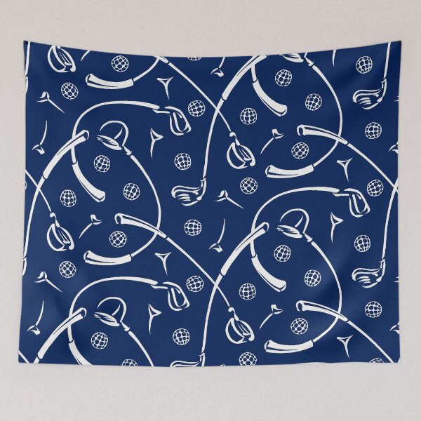 Item preview, Golf Driving ‘n Putting Pattern | Navy Blue designed and sold by L Diane Johnson.