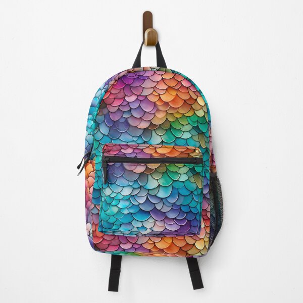 Item preview, Mermaid scales pattern backpack designed and sold by baggageboutique.