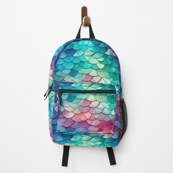 Item preview, Mermaid scales pattern backpack designed and sold by baggageboutique.