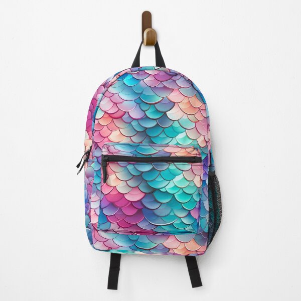 Item preview, Mermaid scales pattern backpack designed and sold by baggageboutique.