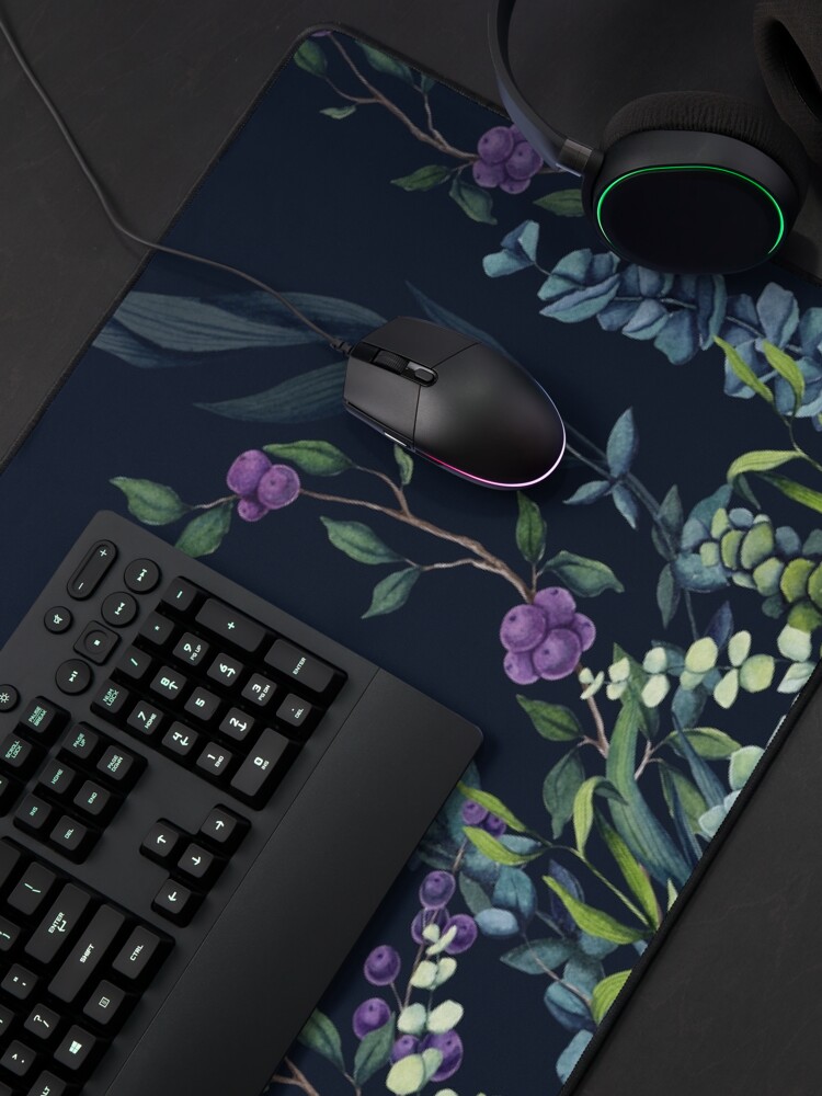 Thumbnail 4 of 5, Mouse Pad, Midnight Eucalyptus Garden designed and sold by JMarielle.