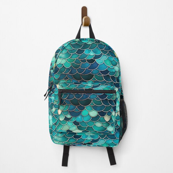 Item preview, Mermaid scales pattern backpack designed and sold by baggageboutique.