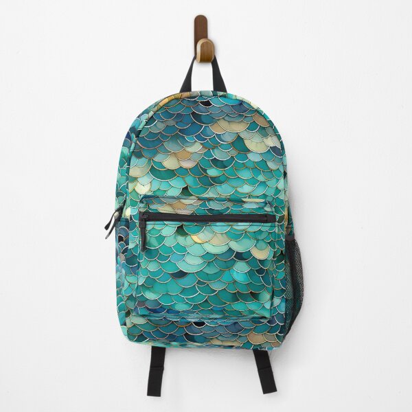 Item preview, Mermaid scales pattern backpack designed and sold by baggageboutique.