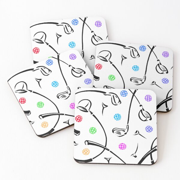 Item preview, Golf Driving ‘n Putting Pattern | Multi + Black on White designed and sold by L Diane Johnson.