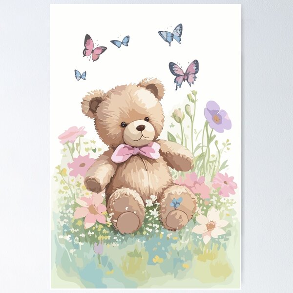 Item preview, Teddy bear and sweet flowers. designed and sold by Spirit of Siam.
