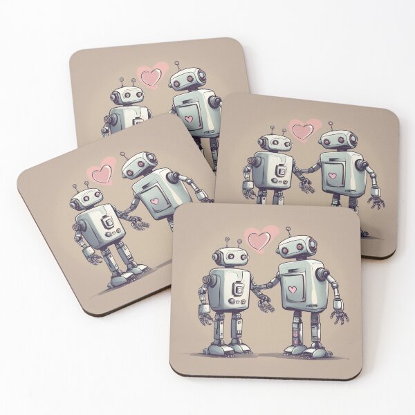 Item preview, Adorable Love Robots designed and sold by By Nayla.