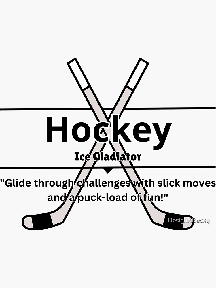 Ice Hockey Stick and Puck Design' Sticker