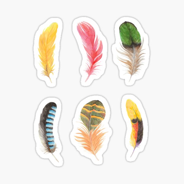 Item preview, Colorful Plumes set, Watercolors designed and sold by Katarzyna Dembek.