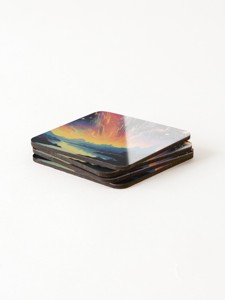 Thumbnail 4 of 5, Coasters (Set of 4), Interplanetary Rainbow designed and sold by Jew-e.