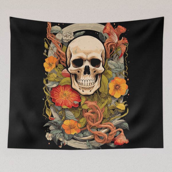 Item preview, Elegant Floral Skull Art: Trending & Unique Boho Design designed and sold by Cheeky Companions.