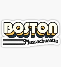 Boston, Massachusetts | Retro Stripes Sticker
