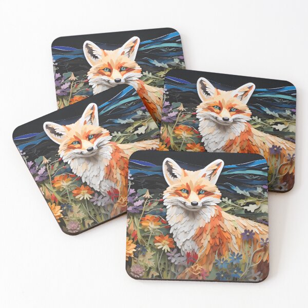 Item preview, Nighttime Fox Paper Art designed and sold by LittleFirework.