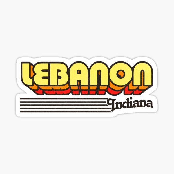 "Lebanon, Indiana Retro Stripes" Sticker for Sale by retroready