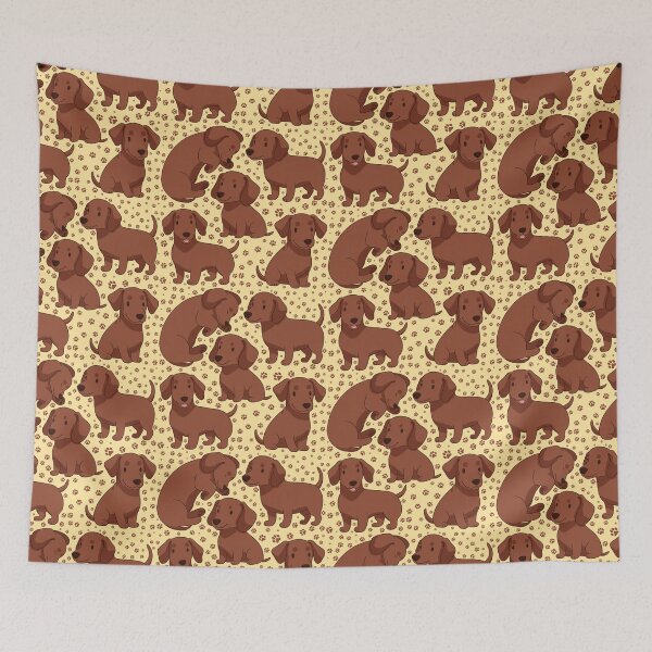 Item preview, Red dachshund dog pattern  designed and sold by Yaragold.