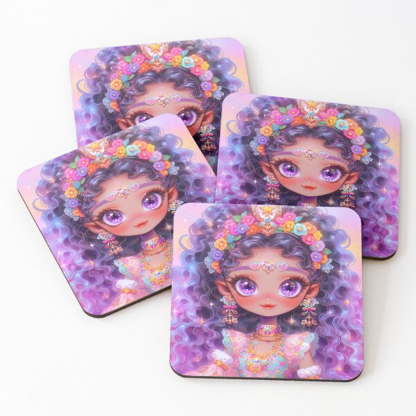 Item preview, Adorable Purple Mahou Shoujo Chibi Anime Girl designed and sold by bubblegoth.