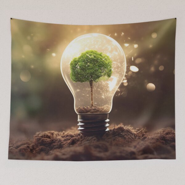 Item preview, Lightbulb tree in the garden designed and sold by Aestheticlanart.