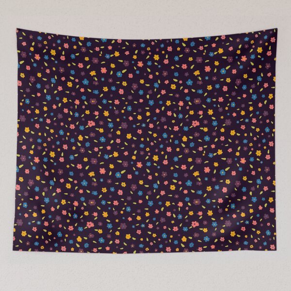 Item preview, Black Small Floral Pattern designed and sold by kbracey-meraki.
