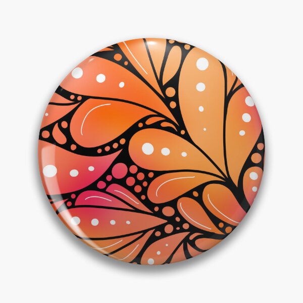 Item preview, Orange and Pink Zentangle Circle designed and sold by Fern and Quill.