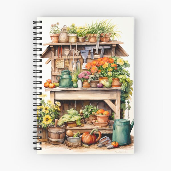 Item preview, gardening potting shed print designed and sold by PaperieJennifer.