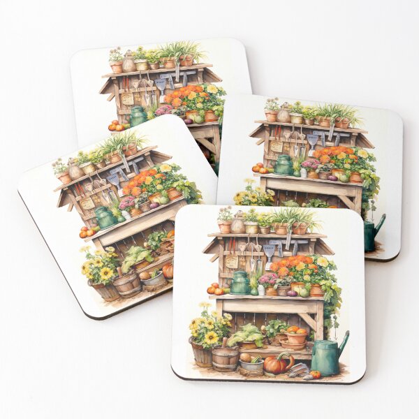 Item preview, gardening potting shed print designed and sold by PaperieJennifer.