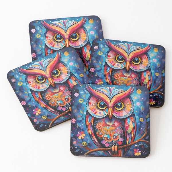 Item preview, Owl, colourful, vibrant designed and sold by SleepySquirrel.