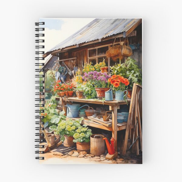 Item preview, gardening potting shed print designed and sold by PaperieJennifer.
