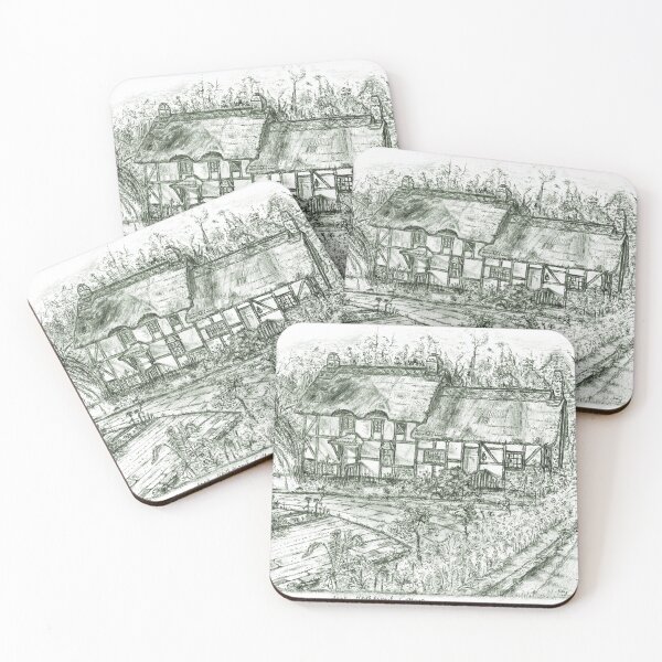 Item preview, Anne Hathaway's Cottage Drawing, Olive Green, Stratford-upon-Avon, Warwickshire designed and sold by studioSharonKay.