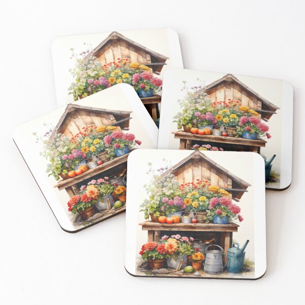 Item preview, gardening potting shed print designed and sold by PaperieJennifer.