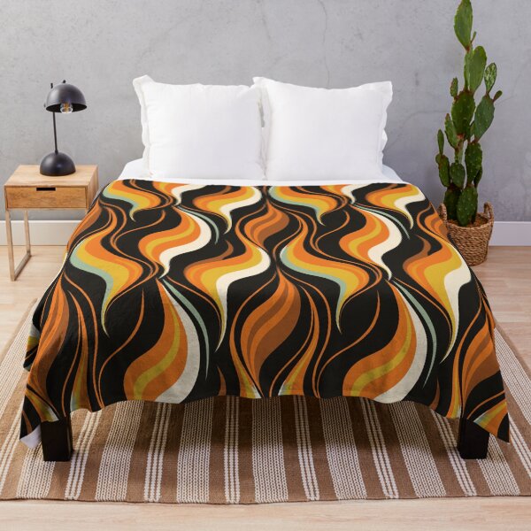 Item preview, Retro 70s Flames Pattern designed and sold by RetroPrints.