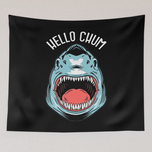 Item preview, Hello Chum Funny Shark Fishing Great White Teeth Fisherman designed and sold by GrandeDuc.