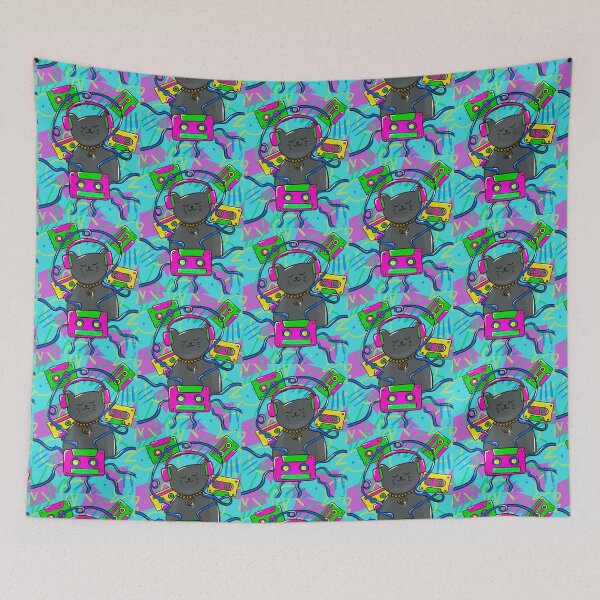 Item preview, Tape Cassette Cat 80s Style Retro Design designed and sold by chocolatefund.
